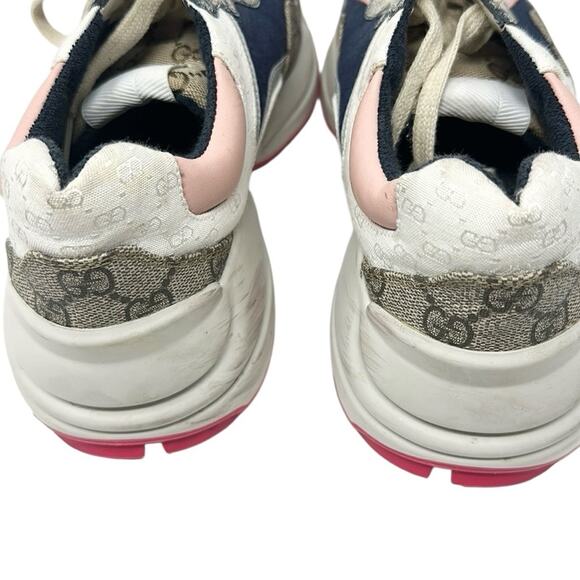 Gucci Rhyton GG Canvas Multi Monogram Low Top Sneakers Runners Size 38.5 - Picture 9 of 14